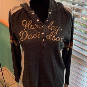 Harley Davidson thermal sparkly hoodie